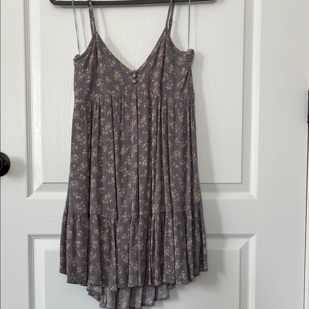 Mahina Floral Gray babydoll Dress